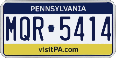 PA license plate MQR5414