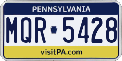 PA license plate MQR5428