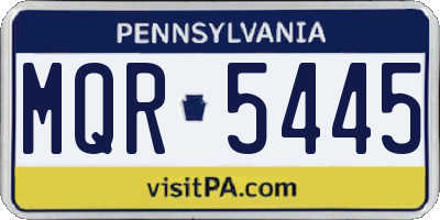 PA license plate MQR5445