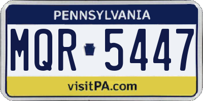 PA license plate MQR5447
