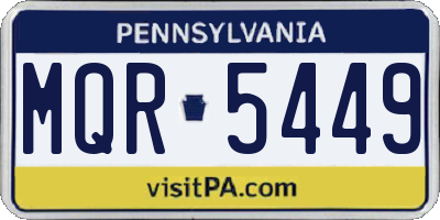 PA license plate MQR5449