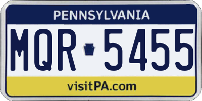 PA license plate MQR5455