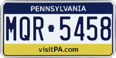 PA license plate MQR5458