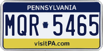 PA license plate MQR5465