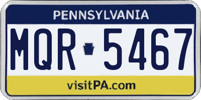 PA license plate MQR5467