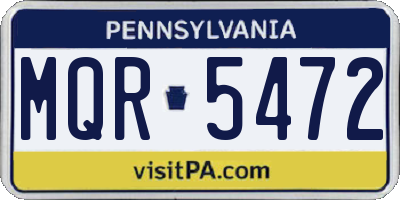 PA license plate MQR5472
