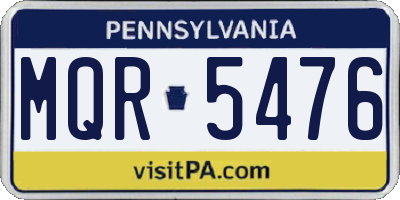 PA license plate MQR5476