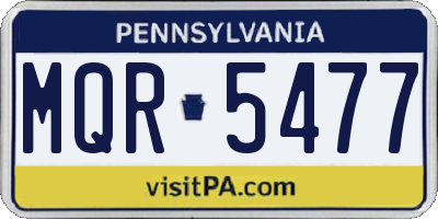 PA license plate MQR5477