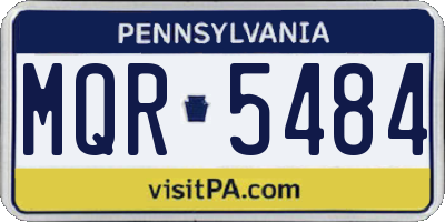 PA license plate MQR5484