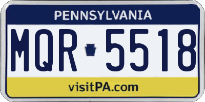 PA license plate MQR5518