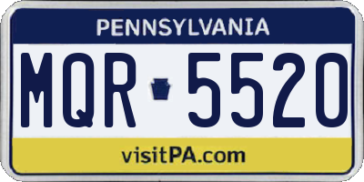 PA license plate MQR5520