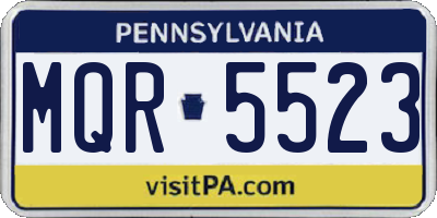 PA license plate MQR5523