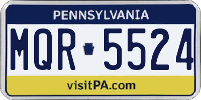 PA license plate MQR5524