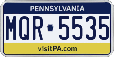 PA license plate MQR5535