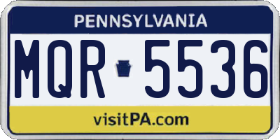 PA license plate MQR5536