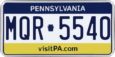 PA license plate MQR5540