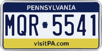 PA license plate MQR5541