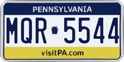 PA license plate MQR5544