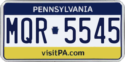 PA license plate MQR5545