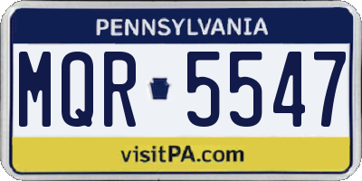 PA license plate MQR5547