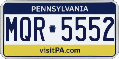 PA license plate MQR5552