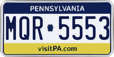 PA license plate MQR5553