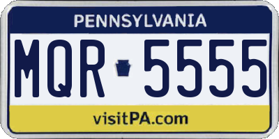 PA license plate MQR5555