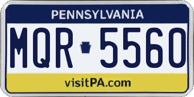 PA license plate MQR5560