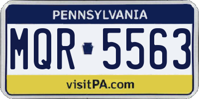 PA license plate MQR5563