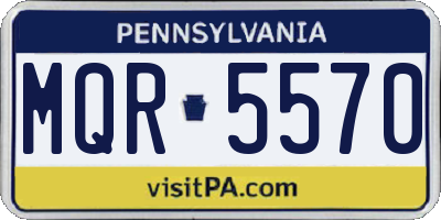 PA license plate MQR5570