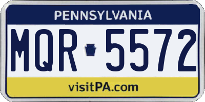 PA license plate MQR5572