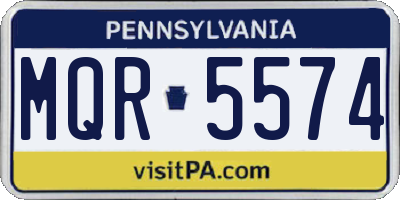 PA license plate MQR5574