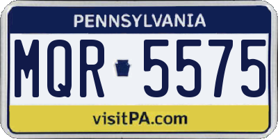 PA license plate MQR5575