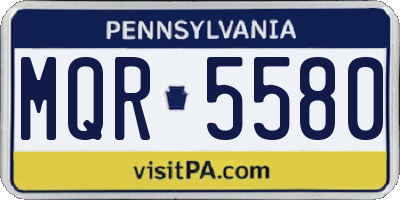 PA license plate MQR5580