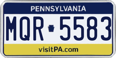 PA license plate MQR5583