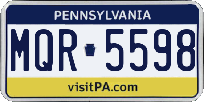 PA license plate MQR5598