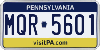 PA license plate MQR5601