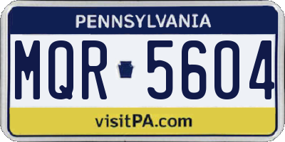 PA license plate MQR5604