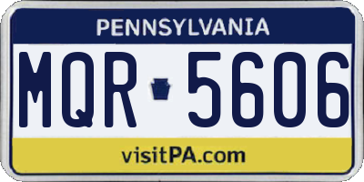 PA license plate MQR5606