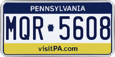 PA license plate MQR5608