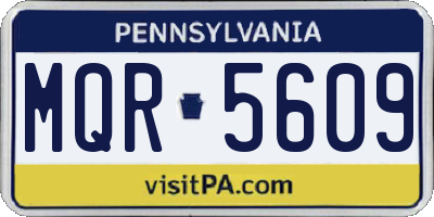 PA license plate MQR5609