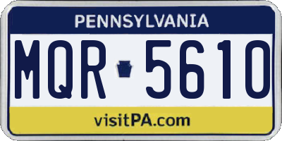 PA license plate MQR5610