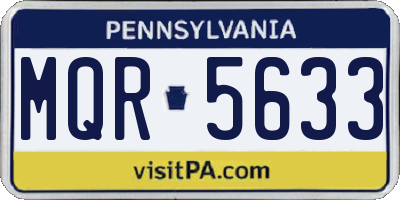 PA license plate MQR5633