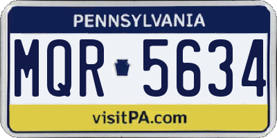 PA license plate MQR5634