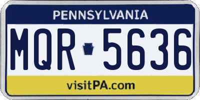 PA license plate MQR5636