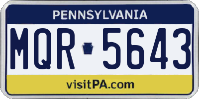 PA license plate MQR5643