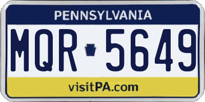 PA license plate MQR5649
