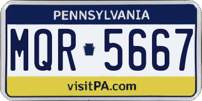 PA license plate MQR5667