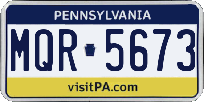PA license plate MQR5673