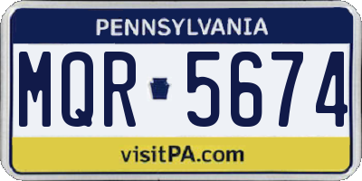 PA license plate MQR5674